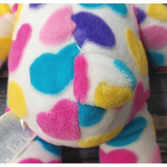 Build a Bear Workshop Colorful Pastel Hearts Plush Stuffed 16" Teddy Bear Toy - Picture 8 of 10